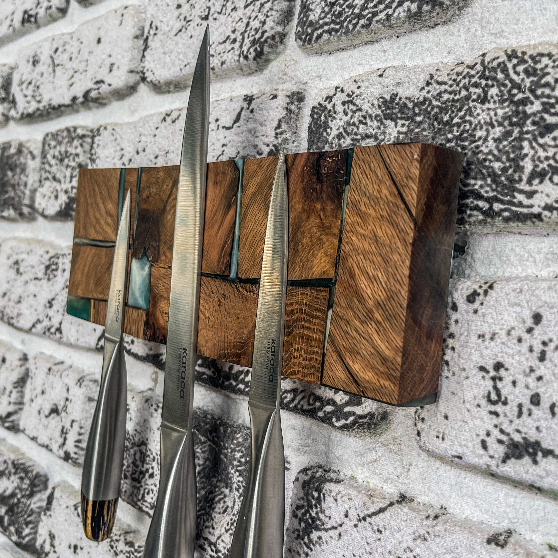 Kitchen Resin Knife Holder, Handmade Knife Holder, Wood
