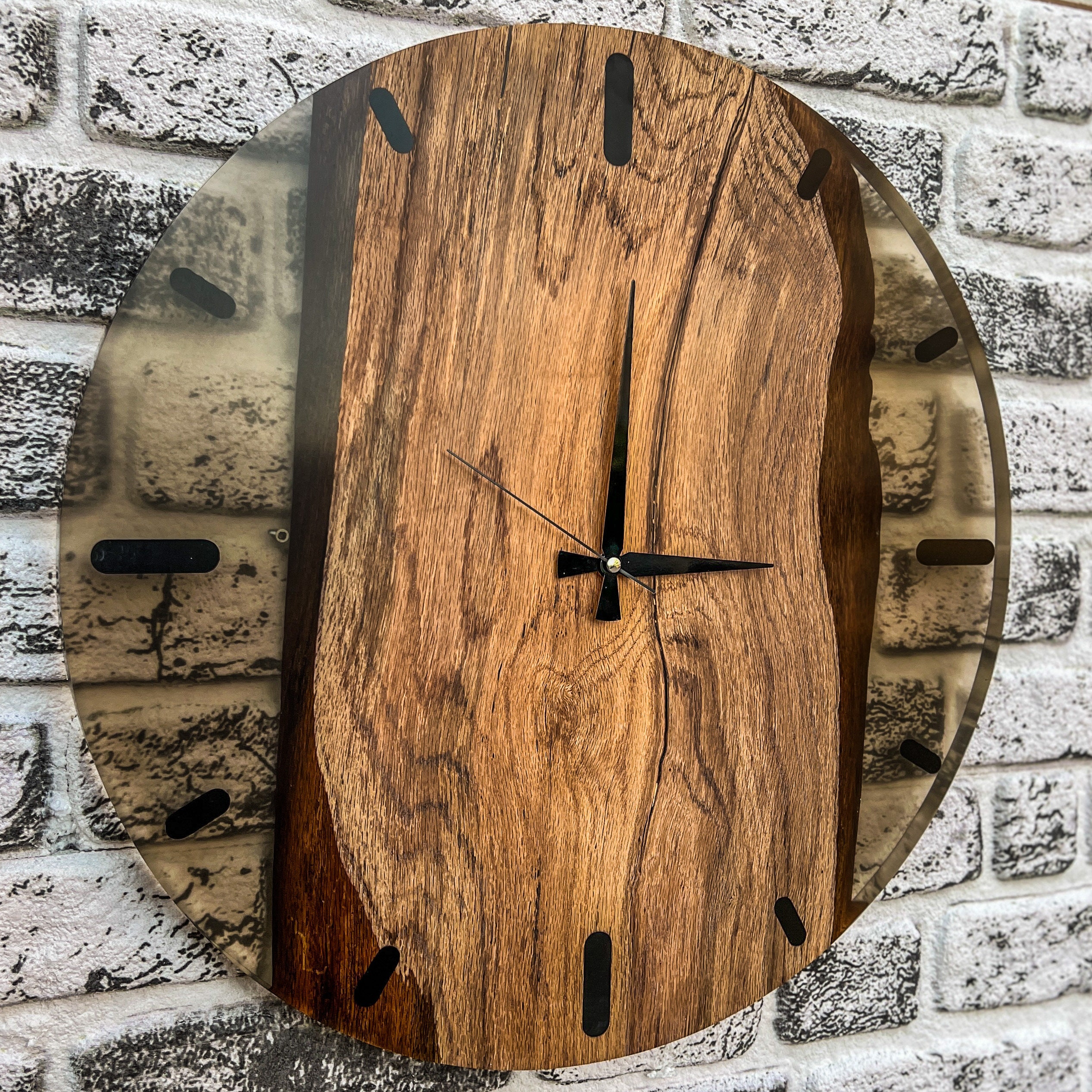 Big Wooden Clock Resin Clock Clock for Wall Epoxy Wall Etsy UK