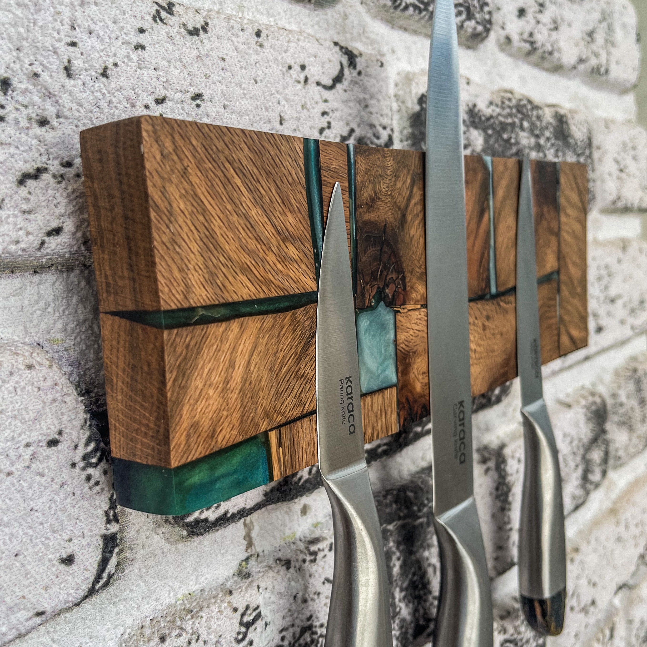 Kitchen Resin Knife Holder, Handmade Knife Holder, Wood