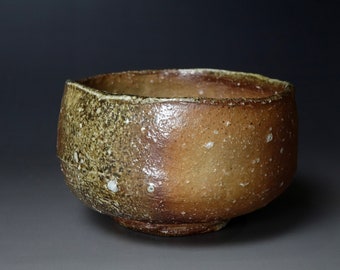 Ash Glazed Shigaraki Chawan by 5th Ueda Naokata (1928-2016) Woodfired Studio Pottery