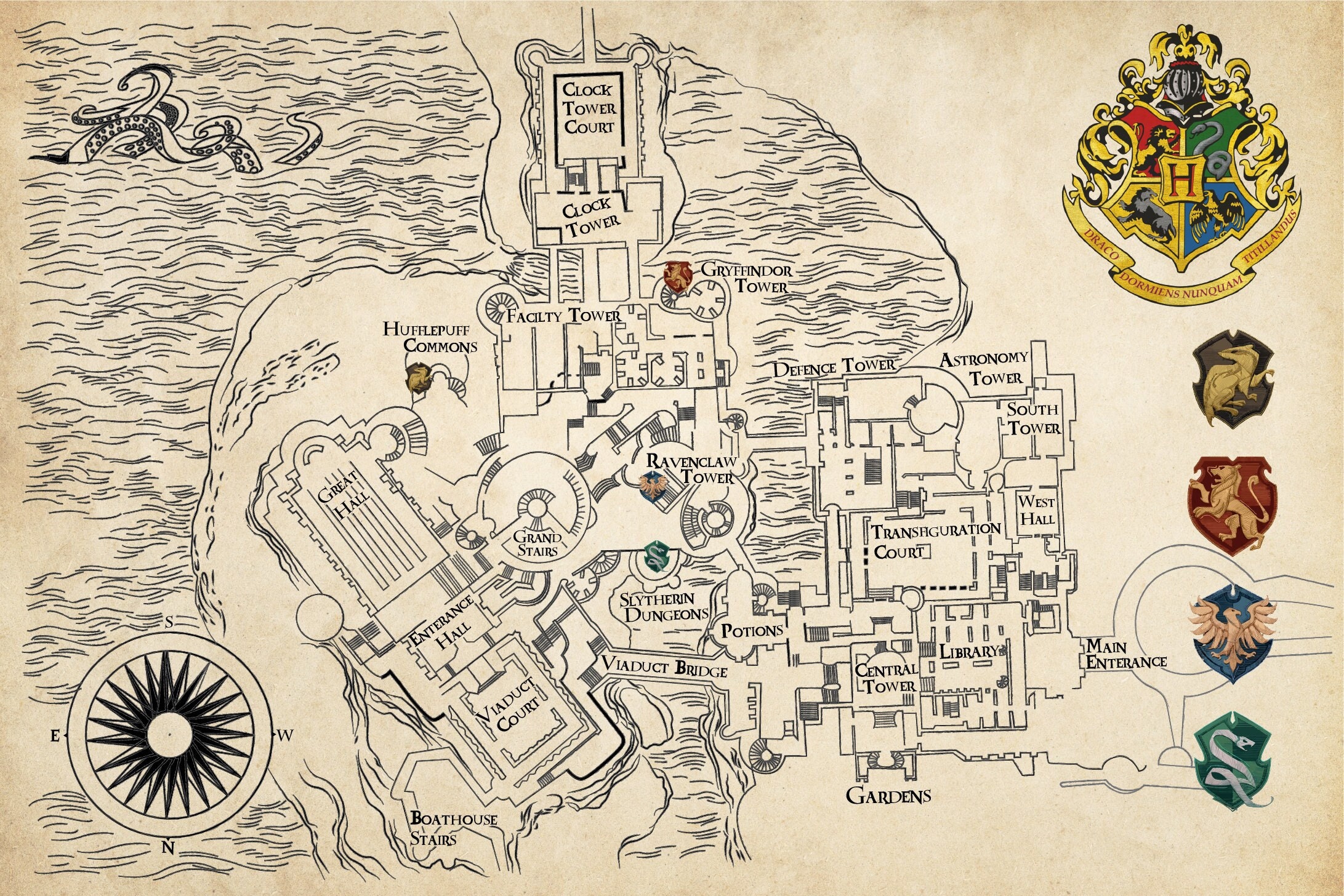 Hogwarts Map Digital Download Digital Prints Etsy
