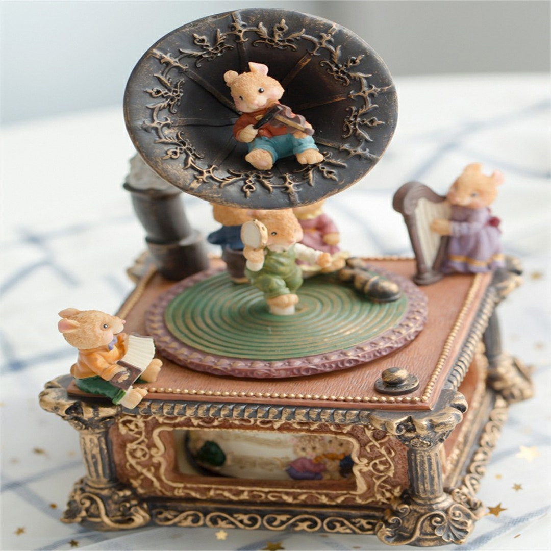 Retro Gramophone Music Box Classical Music Box Etsy