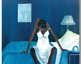 Blue Monday By Annie Lee canvas wall art print, Annie Lee art, Annie Lee Art poster, Annie Lee art print, Blue Canvas Art,Elegant Wall Decor