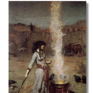 The Magic Circle By John William Waterhouse Wall Art print| Waterhouse Art| William Waterhouse poster| William Waterhouse wall art|
