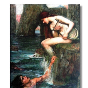 The Siren by John William_Waterhouse Canvas Wall Art print, Waterhouse Print, Waterhouse Poster, Waterhouse Art, Waterhouse Paintings|
