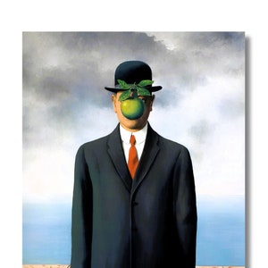 René Magritte O Filho do Homem (1964) René Magritte Impressão em tela, surreal René Magritte Pôster em tela, impressão de arte surreal, pôster surreal,