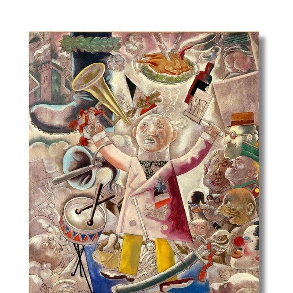 El agitador George Grosz lienzo Impresión, El cartel del agitador, El agitador Impresión, Cartel de George Grosz, Dadaísmo, El agitador POSTER, listo para colgar