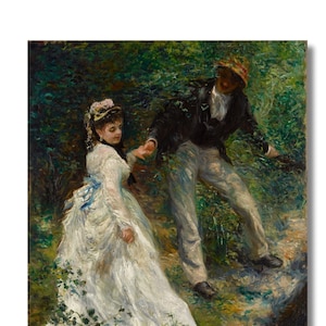 La Promenade by Pierre Auguste Renoir Canvas Wall Art Print,Pierre Auguste Renoir Poster,La Promenade 1870,Pierre Auguste Renoir poster,