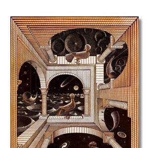 Maurits Cornelis Escher Canvas Print,Another World Wall Art Poster,Another World Wall Art Poster Canvas Print Art,Cornelis Escher Print art