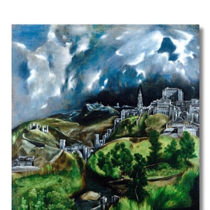 El Greco Canvas Wall Art,View of Toledo Canvas Print Art,El Greco poster,El Greco canvas print,Toledo Skyline Art,ready to hang,El Greco