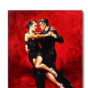 Tango Dance and Music Canvas Wall Art,Tango Dancing Poster Print Wall Decor,Home & Office Decor,Music Room Wall Art Decor,Dancing Canvas Art