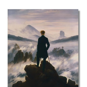 Caspar David Friedrich: Wanderer Above the Sea of Fog (1818) Canvas Poster,Friedrich Canvas Wall Art,Caspar David Canvas print,Caspar POSTER
