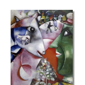 I and the Village by Marc CHAGALL Canvas print,I and the Village Canvas poster,Exhibition Poster,Surrealism,Marc CHAGALL Poster,Russian Art