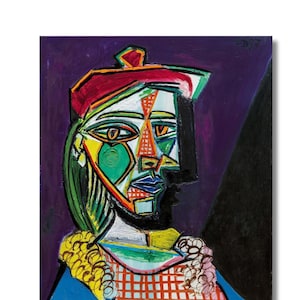 Portrait of Marie-Thérèse Walter by Pablo Picasso Canvas Wall Art,Pablo Picasso Art Print,Picasso Artwork,Picasso Poster Print,Home Decor
