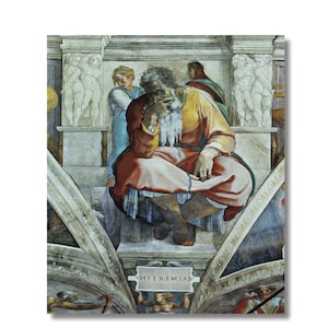Michelangelo Jeremiah canvas art,Italian Renaissance painting,Biblical prophet masterpiece print,Renaissance era wall art,ready to hang
