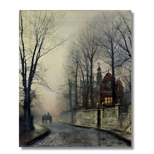 november moonlight by John Atkinson Grimshaw Canvas Wall Art,John Atkinson Grimshaw print ART,John Atkinson Grimshaw Poster,Romanticism