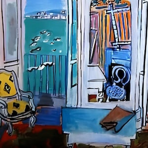 Window Opening on Nice by Raoul Dufy canvas Wall Art, Raoul Dufy poster, Raoul Dufy poster Art, Raoul Dufy print, Raoul Dufy  Painting,