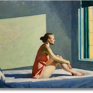 Morning Sun by Edward Hopper Canvas Wall Art print, Edward Hopper Print, Edward Hopper  Poster, Edward Hopper painting, Hopper Canvas,