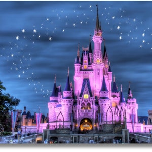 Cinderella Schloss Leinwand Wandkunst, Disney Kunst Leinwand, Disney Wohnkultur, Disneyland Leinwand, Kinderzimmer Wandkunst