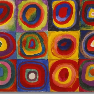 Color Study – Squares with Concentric Circles by Wassily Kandinsky wall art, Expressionism, Abstract Art,Kandinsky Print,Kandinsky poster