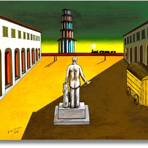 Giorgio de Chirico - Piazza d&#39;Italia, Metaphysical Canvas Wall Art, Giorgio de Chirico Print, Giorgio de Chirico Poster, Chirico art