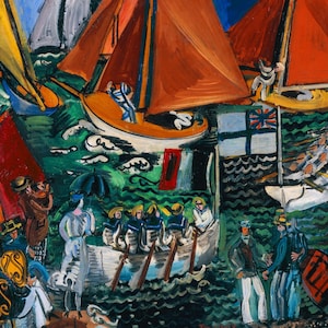 Raoul Dufy:Fête Nautique Canvas Wall Art, Raoul Dufy Painting,Raoul Dufy Print,Raoul Dufy Poster,Vintage Nautical Decor,Dufy Marine Artwork