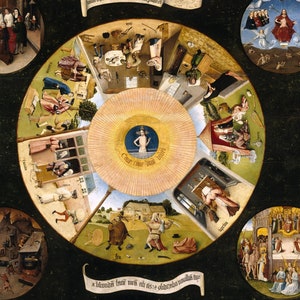 Seven Deadly Sins by Hieronymus Bosch Canvas Print, Hieronymus Bosch Painting, Hieronymus Bosch Print Poster, Bosch print, Pocket Square