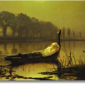 The Lady of Shalott by John Atkinson Grimshaw canvas Wall Art| John Atkinson Grimshaw art| John Atkinson Grimshaw Poster| Grimshaw print