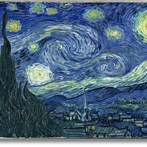 The Starry Night by Vincent Van Gogh Canvas Wall Art| Van Gogh Print| The Starry Night Poster| The Starry Night Print| Van Gogh Poster
