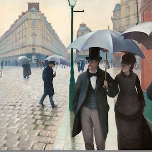 Gustave Caillebotte paris street rainy day 1877 Canvas Gallery Exhibition Poster/Wall Art,Gustave Caillebotte Canvas Home Classic rainy day