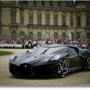Bugatti La voiture Noire- Abstract Canvas Picture, Car, Sports Car, Luxury Car,Bugatti Canvas Wall Art Print, Car Fans, Super car, Abstract,