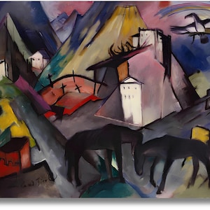 Franz Marc Canvas Wall Art,The Unfortunate Land of Tyrol canvas print,Franz Marc Print,Franz Marc Poster,Das arme Land Tirol,Ready To Hang