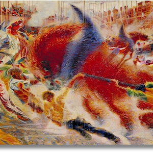 The City Rises by Umberto Boccioni Canvas Wall Art, Print Design,Poster Print For Home,Office Decoration,Poster Or Canvas Ready To Hang