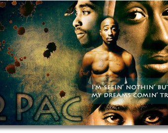 Tupac Shakur Canvas Poster, Hip Hop Singer Wall Art Design | 2Pac Rapper Print Decor for Home & Office I POSTER or CANVAS READY to Hang