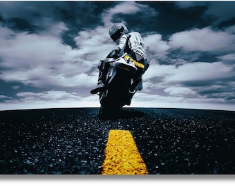 Valentino Rossi Canvas Print Art,Valentino Rossi Poster,Valentino Rossi Canvas Wall Art,Man Cave Decors,Game Room Art Decor,Moto Gp Canvas
