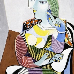 Pablo Picasso Canvas Wall Art,Pablo Picasso Seated Woman Marie-Therese Walter Art Print,Picasso Artwork,Modern Poster Print,Home Decor Gift