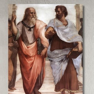 La scuola di Atene di Raffaello Stampa su tela, Stampa su tela e poster di arte rinascimentale, La scuola di Atene di Raffaello, Platone e Aristotele