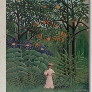 Henry Matisse Woman Walking in an Exotic Forest Canvas Wall Art,Expressionism Realism Impressionism,Primitivism,Gift,Henry Matisse WallArt