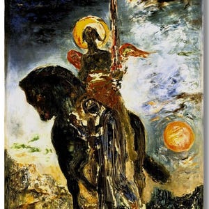 The park and the angel of death by Gustave Moreau Canvas Print Art,Gustave Moreau Poster,Gustave Moreau Print Art,Gustave Moreau Canvas art