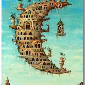 Living on the Moon by Salvador Dalí Canvas Wall Art Print Salvador Dali Exhibition Poster Print Surrealism art,Salvador Dali CANVAS