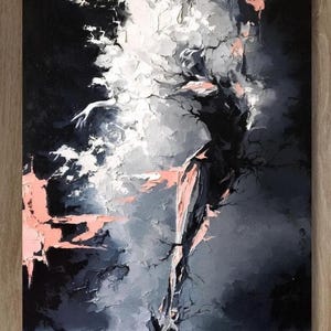 Woman ballerina oil painting canvas art,Ballet dancer in oil paint decor,Elegant ballerina canvas prints,Breathtaking ballet, ready to hang
