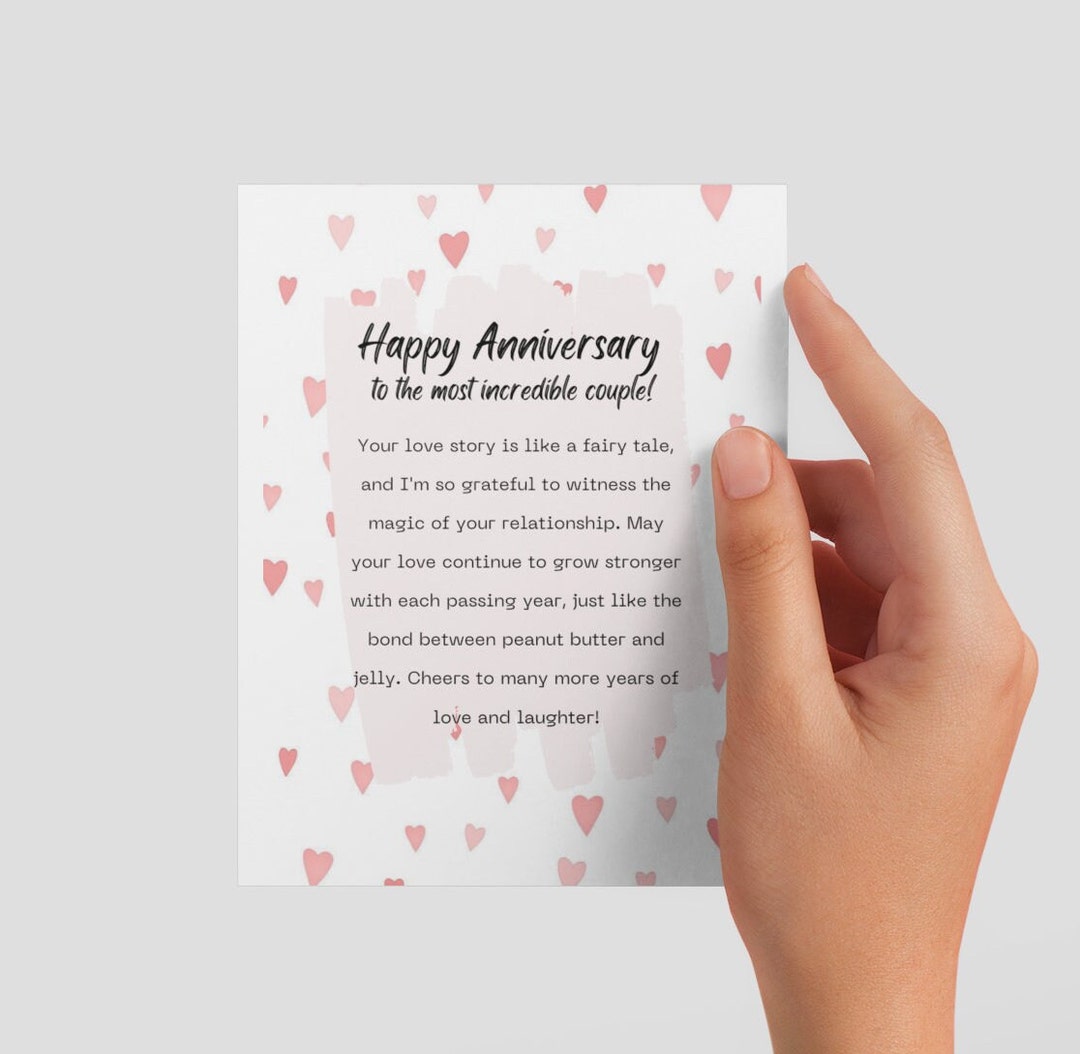 Happy Anniversary Card - Custom Anniversary Card Couple Heartfelt ...