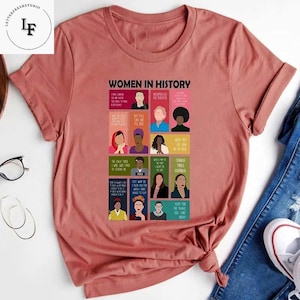 Frauen in der Geschichte Lehrerin Vintage T-Shirt, Lehrerin Shirt, feministisches Shirt, starke Frauen Shirt, Geschenk für Frauen, Geschichtsshirt, feministisches Geschenk
