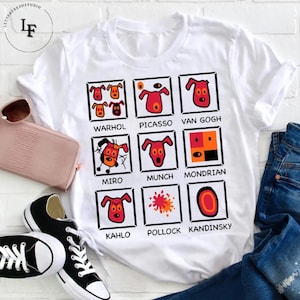 Modern Art Dog Teacher Vintage T-Shirt, Teacher Shirt, Teacherlife Shirt, Art Teacher Shirt, Art Lovers Shirt, Dog Shirt, Dog Lovers Shirt