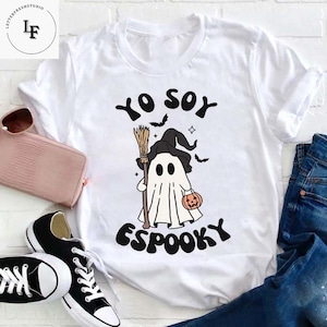 Camiseta vintage de profesor de español Yo soy espeluznante, camiseta española de Halloween, camiseta de profesor de español, camiseta española, camiseta española divertida, linda camiseta Boo