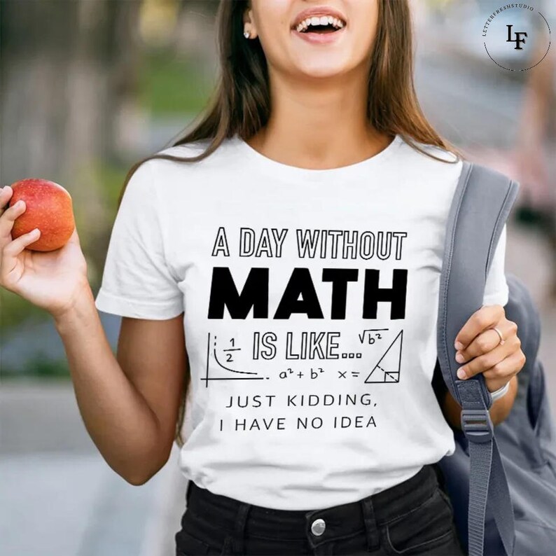 A Day Without Math is Like Teacher Vintage T-shirt, Teacher Shirt ...