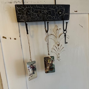 Hook rack, coat rack, metal strip, vintage