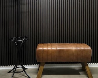 Retro bank, vintage bank, industriële stijl zitmeubel, leren bank