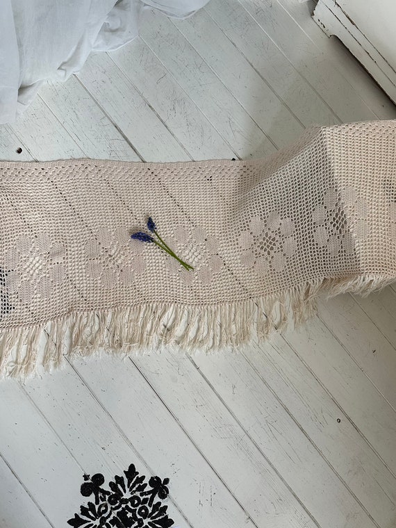 Old antique curtain crochet curtain handmade vintage