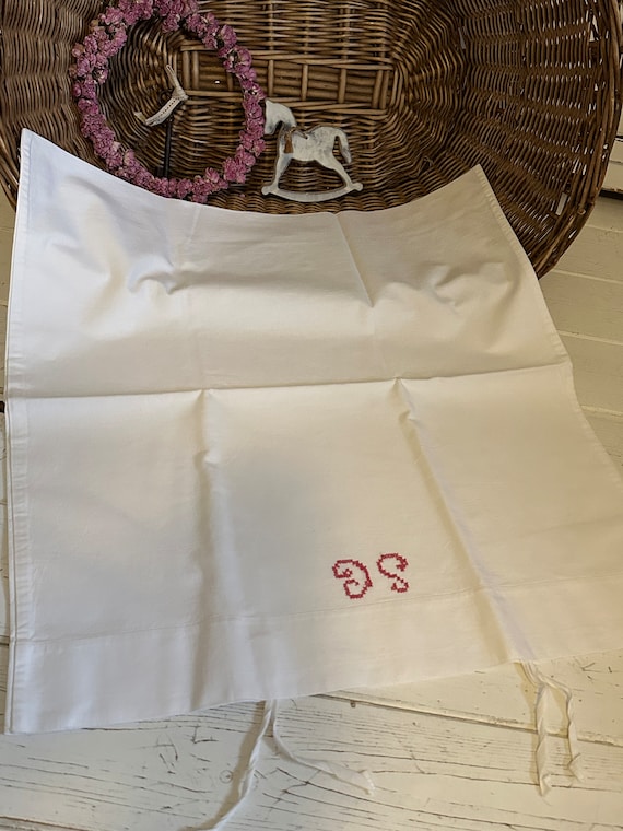 White Linen Pillow Cushion Covers Vintage Shabby